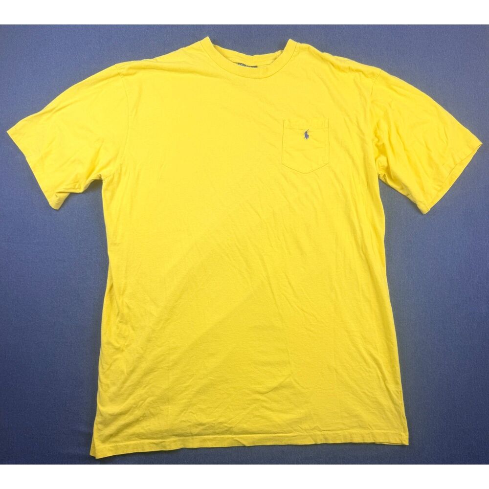 Polo Ralph Lauren Yellow Pocket T Shirt Pony Logo Mens 2XLT Tall